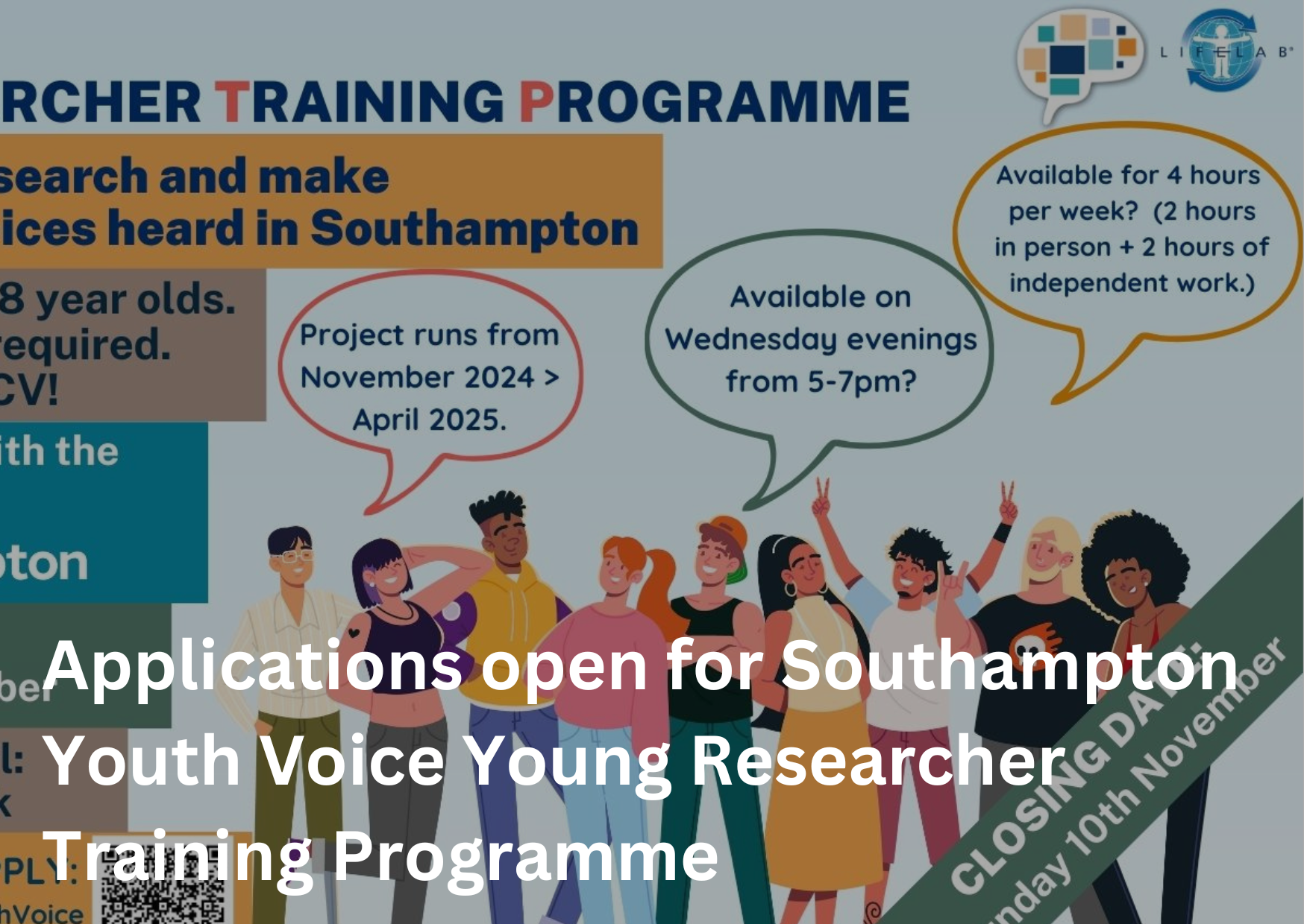 Applications open for Southampton Youth Voice Researcher Training Programme